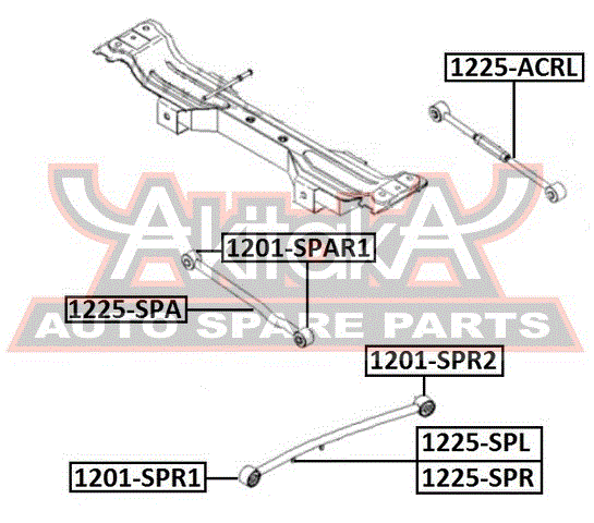 Тяга задняя продольная правая для Kia Carens 2000-2002 1225SPR Asva