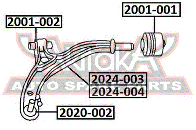 Рычаг передний правый для Chrysler Voyager/Caravan 1996-2001 2001001 Asva