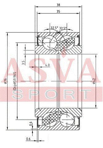 Подшипник передней ступицы для Nissan Altima (U13) 1992-1997 DAC4276003835 Asva