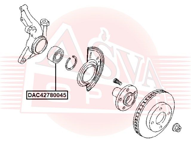 Подшипник передней ступицы для Ford Maverick 2007 DAC42780045 Asva