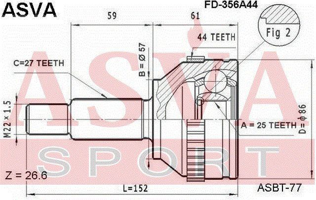 Шарнирный комплект FD356A44 Asva