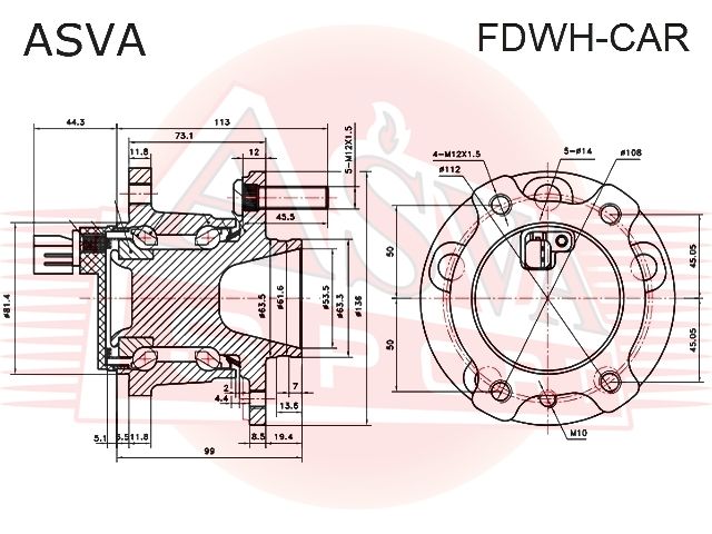 Ступица колеса FDWHCAR Asva