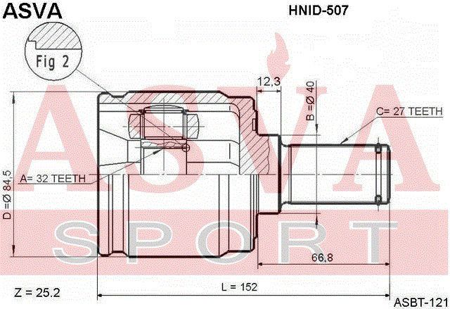 Шарнирный комплект HNID507 Asva