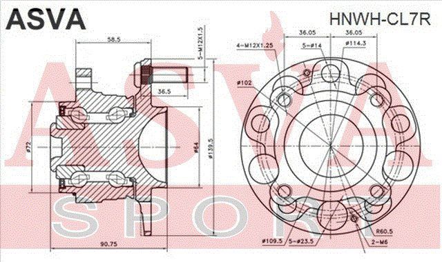 Ступица колеса HNWHCL7R Asva