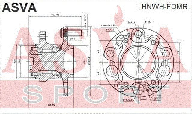 Ступица колеса HNWHFDMR Asva