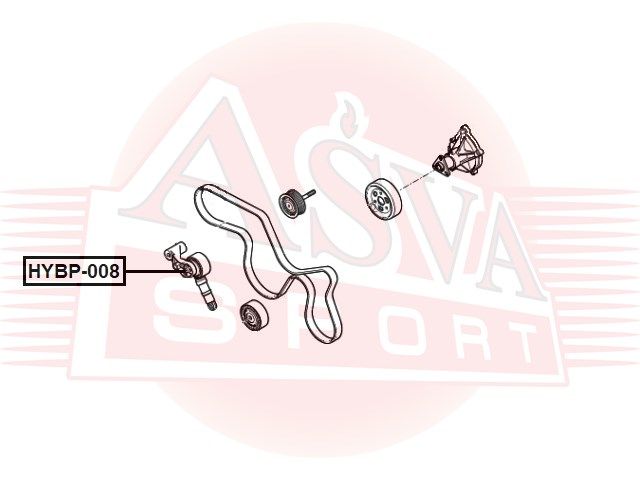 Ролик-натяжитель ручейкового ремня для Kia Mohave 2009> HYBP008 Asva