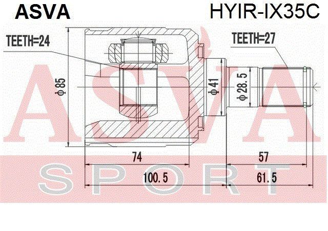 Шарнирный комплект HYIRIX35C Asva