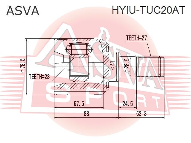 Шарнирный комплект HYIUTUC20AT Asva