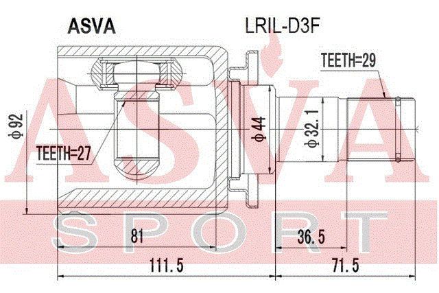 Шарнирный комплект LRILD3F Asva