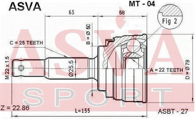 Шарнирный комплект MT04 Asva