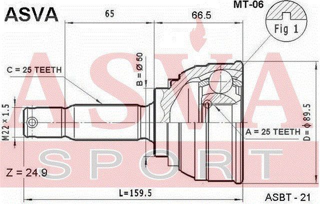 Шарнирный комплект MT06 Asva