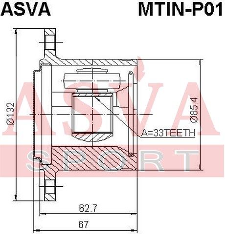 Шарнирный комплект MTINP01 Asva