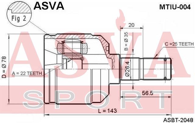 Шарнирный комплект MTIU004 Asva