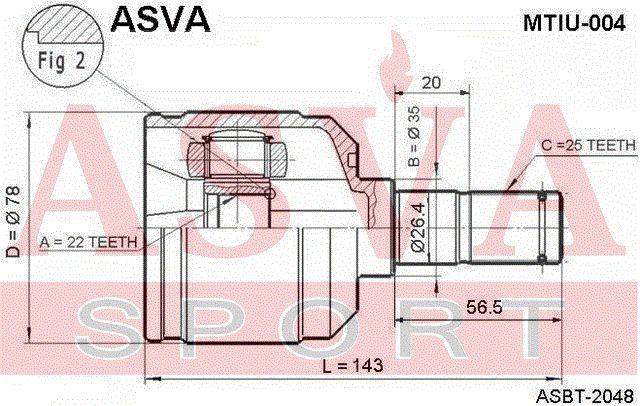 Шарнирный комплект MTIU004 Asva