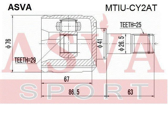 Пыльник ШРУСа внутр. пер mtiucy2at Asva