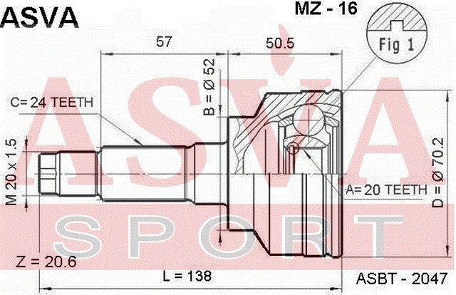 Шарнирный комплект MZ16 Asva