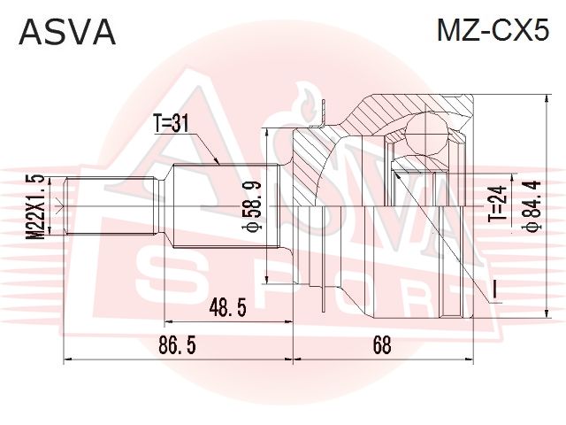 ШРУС НАРУЖНЫЙ MAZDA CX-5 31x24x58 MZCX5 Asva