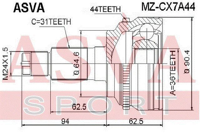 Шарнирный комплект MZCX7A44 Asva