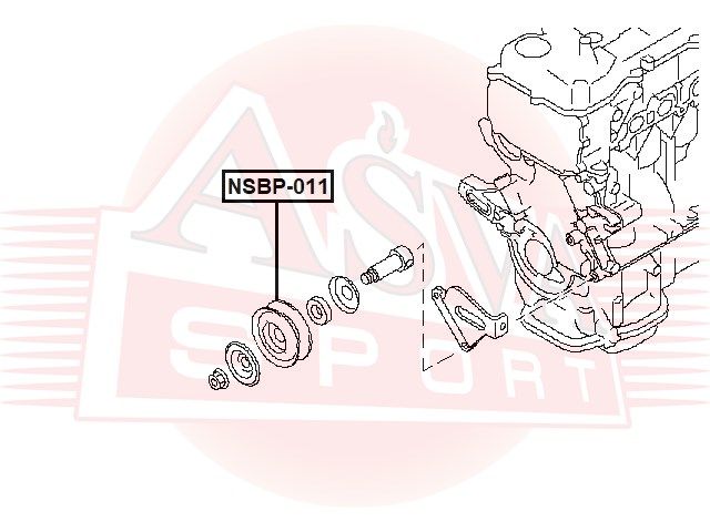 Ролик-натяжитель ручейкового ремня для Nissan Micra (K12E) 2002-2010 NSBP011 Asva