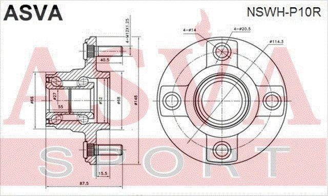 Ступица колеса NSWHP10R Asva