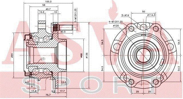 Ступица колеса NSWHZ51MRL Asva