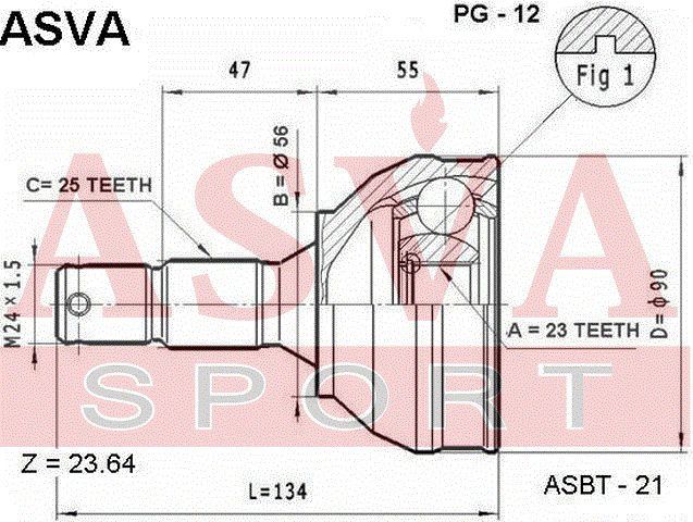 Шарнирный комплект PG12 Asva