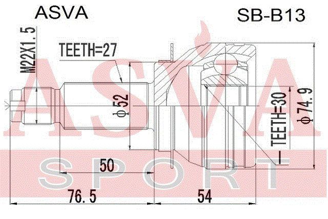 Шарнирный комплект sbb13 Asva