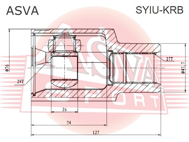 Полуось (привод в сборе) для Ssang Yong Actyon 2005-2012 SYIUKRB Asva