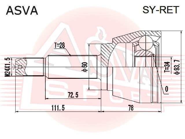 Пыльник внут/пер. ШРУСа (к-кт) для Lexus LX 470 1998-2007 SYRET Asva