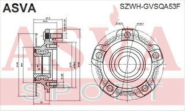 Ступица колеса SZWHGVSQA53F Asva