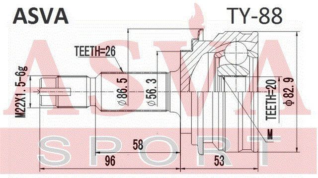 Шарнирный комплект ty88 Asva