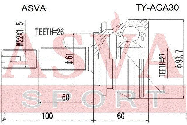 Шарнирный комплект tyaca30 Asva