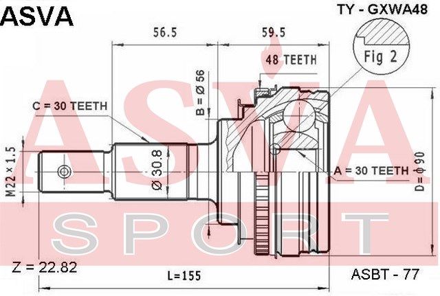 Шарнирный комплект TYGXWA48 Asva