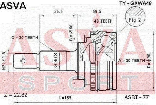 Шарнирный комплект TYGXWA48 Asva