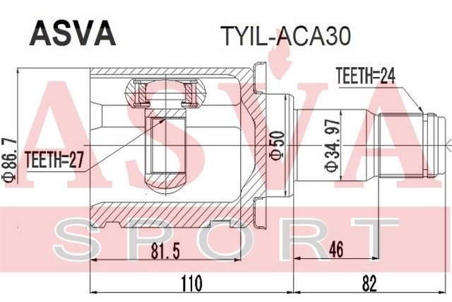 Шарнирный комплект tyilaca30 Asva