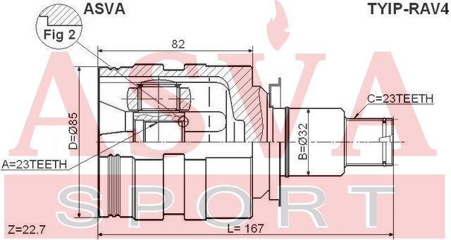 ШРУС внутренний правый 23x32x23 [12] TYIPRAV4 Asva