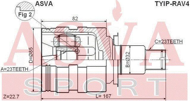 ШРУС внутренний правый 23x32x23 [12] TYIPRAV4 Asva