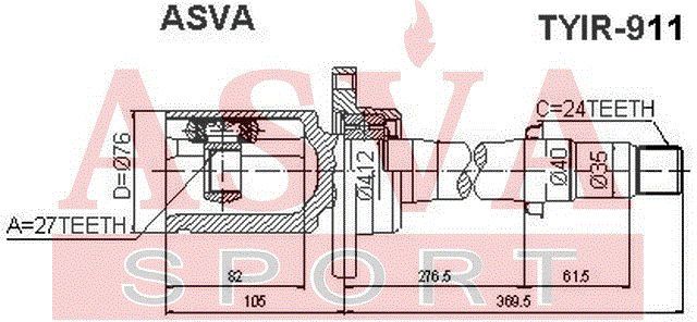 Шарнирный комплект TYIR911 Asva