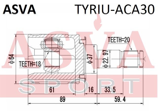 Полуось задняя для Toyota RAV 4 2006-2013 TYRIUACA30 Asva