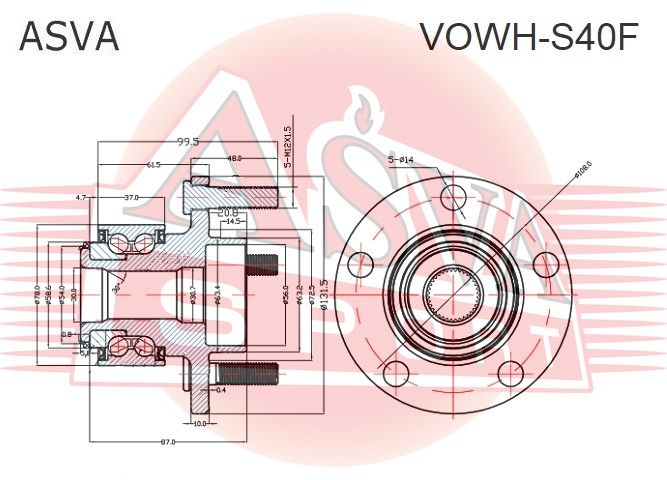 Ступица колеса VOWHS40F Asva