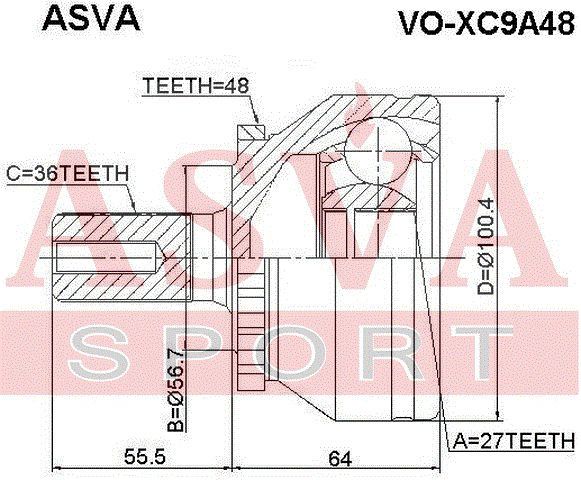 Шарнирный комплект voxc9a48 Asva