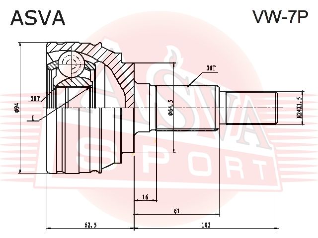 ШР�УС наружный VOLKSWAGEN TOUAREG 2010-/AUDI Q7 2010-2015 VW7P Asva