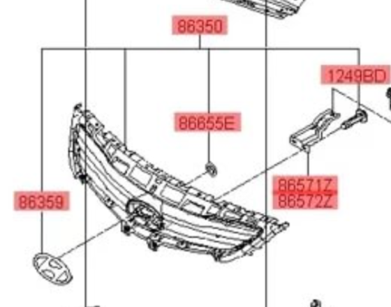 Решетка радиатора SOL 14- с эмблемой, хром 863504l500 Hyundai-Kia