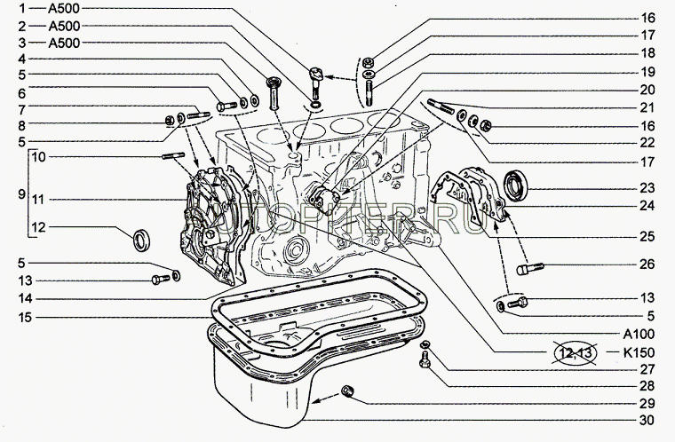 Сальник коленвала NIVA Chevrolet задний 210101005160010 General Motors