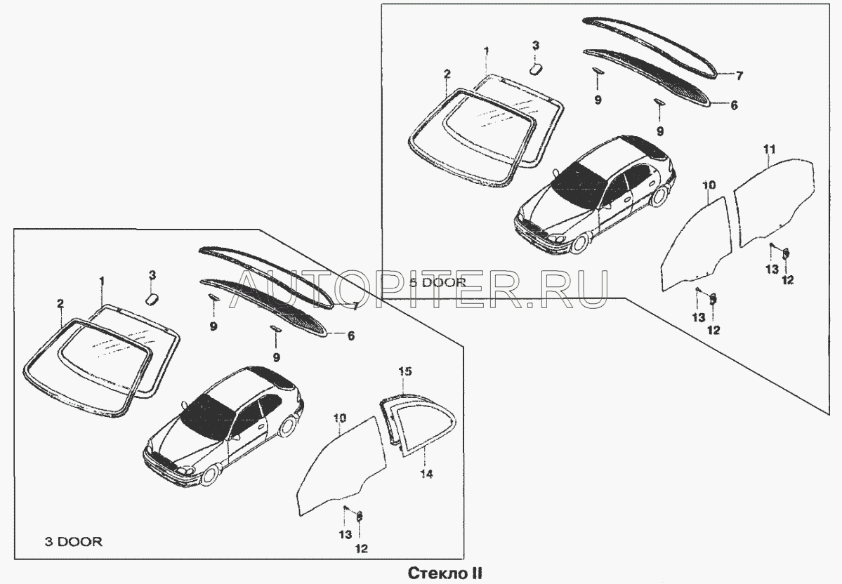 Уплотнитель стекла лобового Lanos оригинал 96240757 General Motors