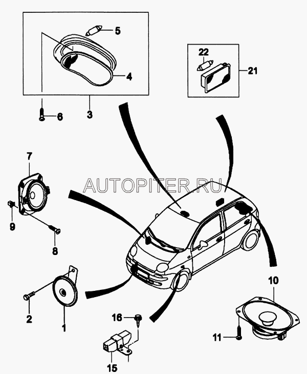 Фонарь подсветки багажника 96247398 General Motors