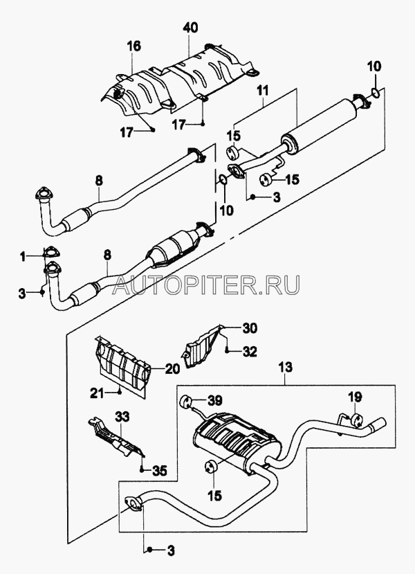 Прокладка приемной трубы глушителя для Chevrolet Spark 2005-2010 96314232 General Motors