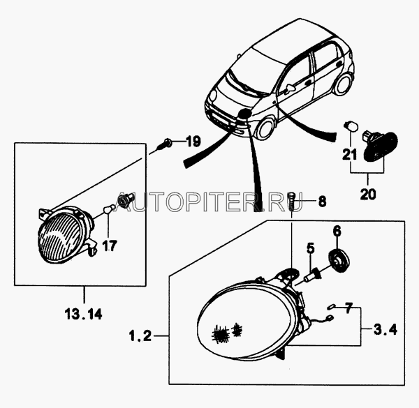 Фонарь указателя поворота 96323669 General Motors