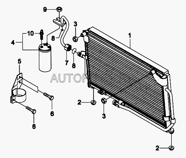 Радитор кондиционера -96569392 96569392 General Motors