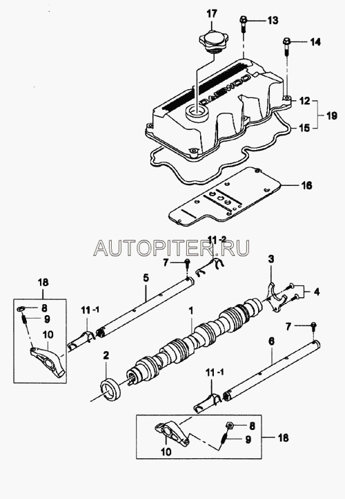 РАСПРЕДВАЛ MATIZ 0,8 (ПОД ТРАМБЛЕР) 96571295 General Motors